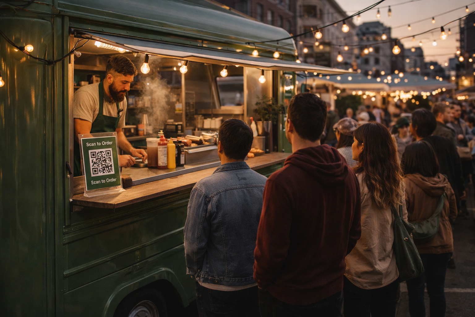 Food truck at a market